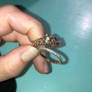 PANDORA My Princess Stackable Ring & Heart of Ring